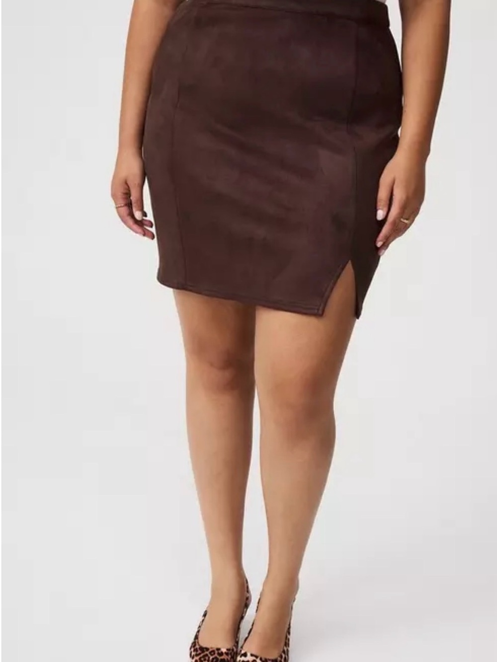 NWT TORRID BROWN Faux Suede Side Slit Mini Skirt SIZE 5X